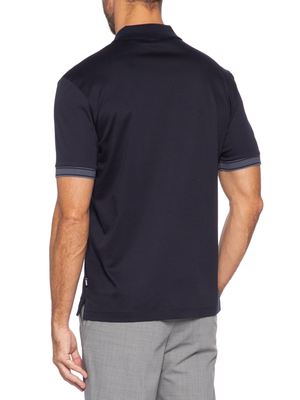 Polo Masculina Manga Curta H-Parlay Regular fit Azul Boss