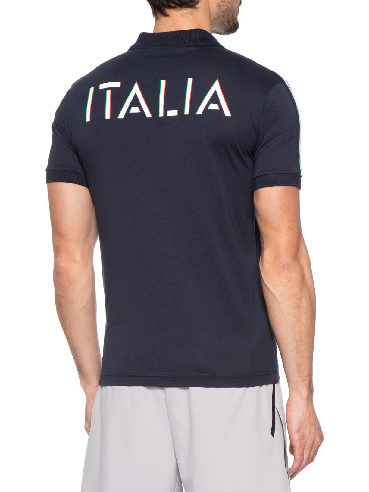 Polo Masculina Manga Curta Italian Spiri Azul Ea7 Emporio Armani
