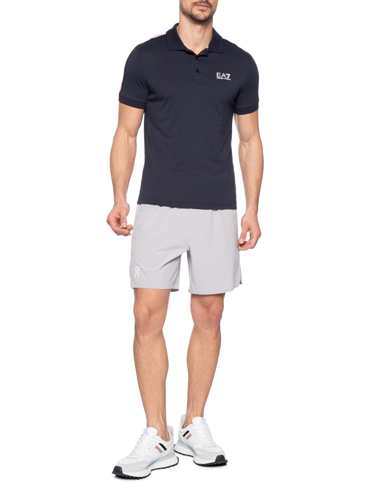 Polo Masculina Manga Curta Italian Spiri Azul Ea7 Emporio Armani