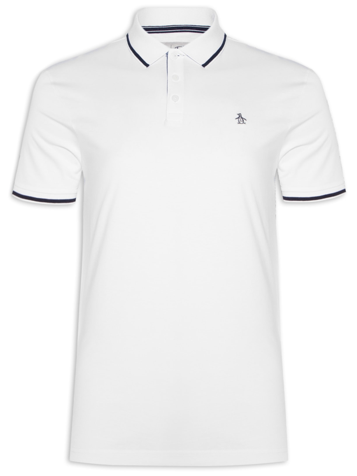 Polo Masculina Manga Curta Jersey Lisa Bra - Branco