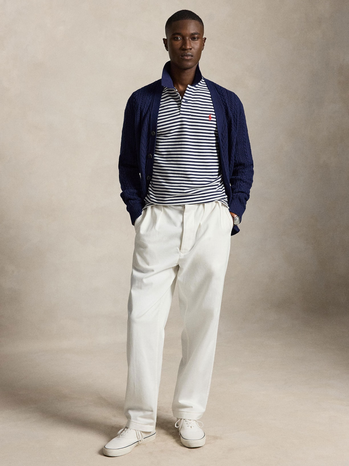Polo Masculina Manga Curta Listrada Classic Logo Bordado Azul Polo Ralph Lauren