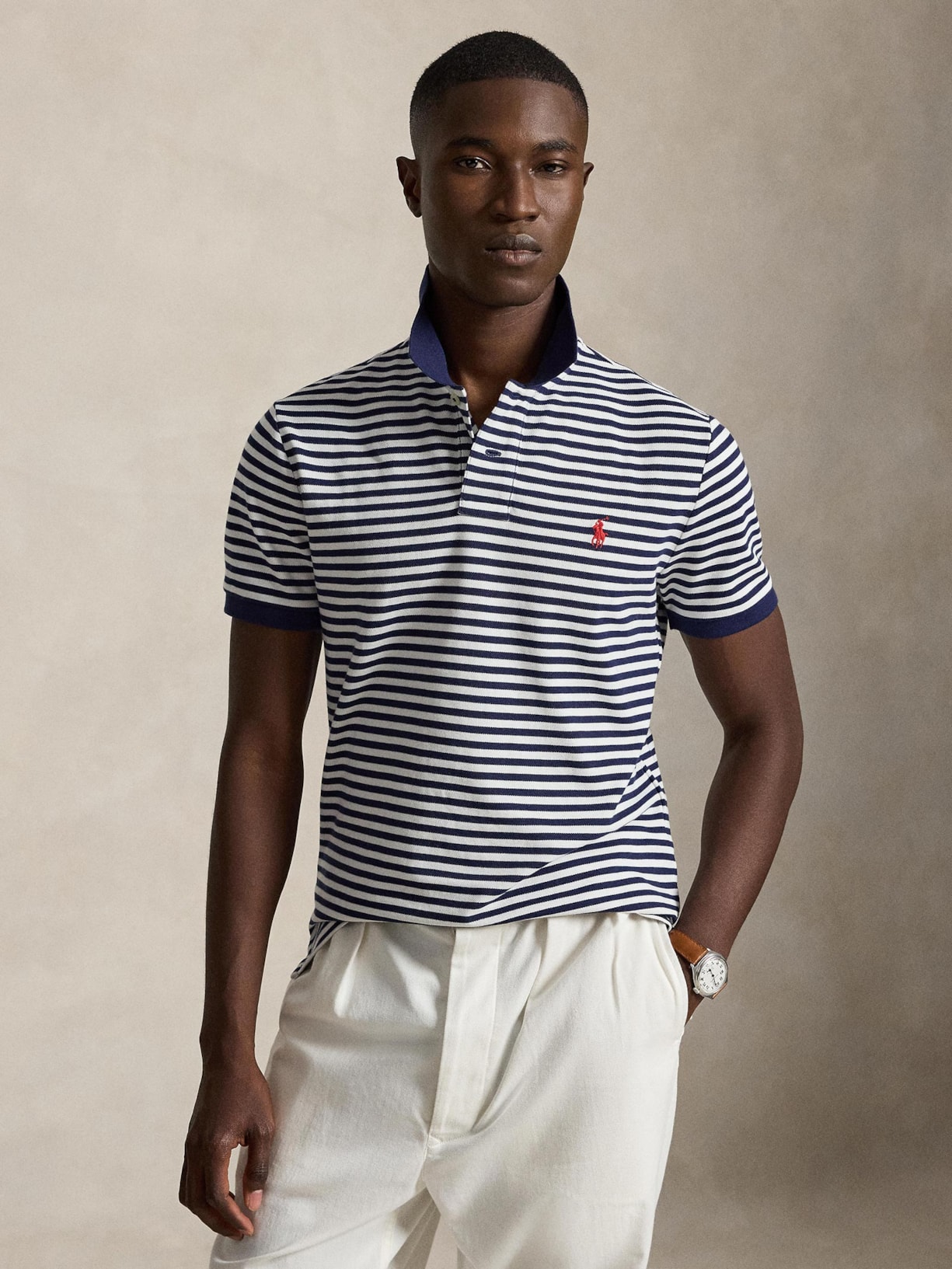 Polo Masculina Manga Curta Listrada Classic Logo Bordado Azul Polo Ralph Lauren