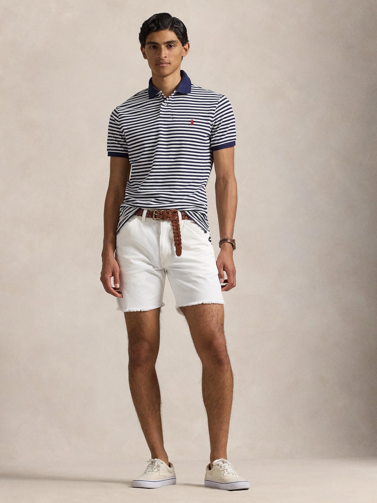Polo Masculina Manga Curta Listrada Classic Logo Bordado Branco Polo Ralph Lauren