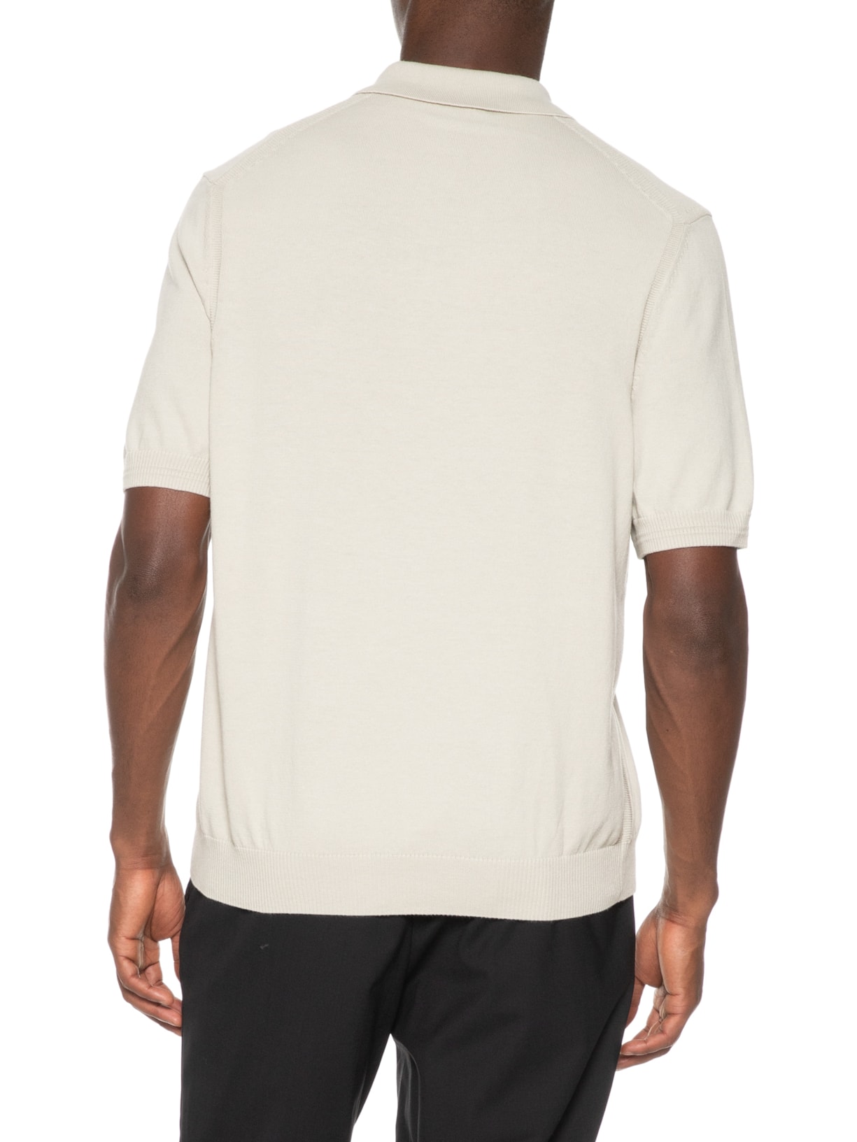 Polo Masculina Manga Curta Logo Bordado Asac Bege Boss