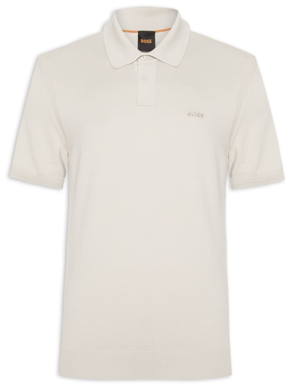 Polo Masculina Manga Curta Logo Bordado Asac - Bege