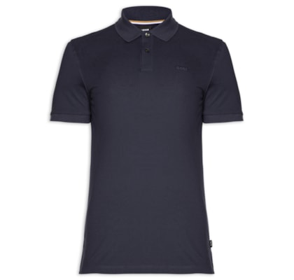 Polo Masculina Manga Curta Logo Bordado Pallas - Azul