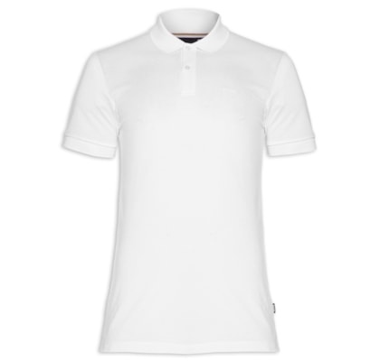 Polo Masculina Manga Curta Logo Bordado Pallas - Branco