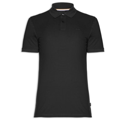 Polo Masculina Manga Curta Logo Bordado Pallas - Preto