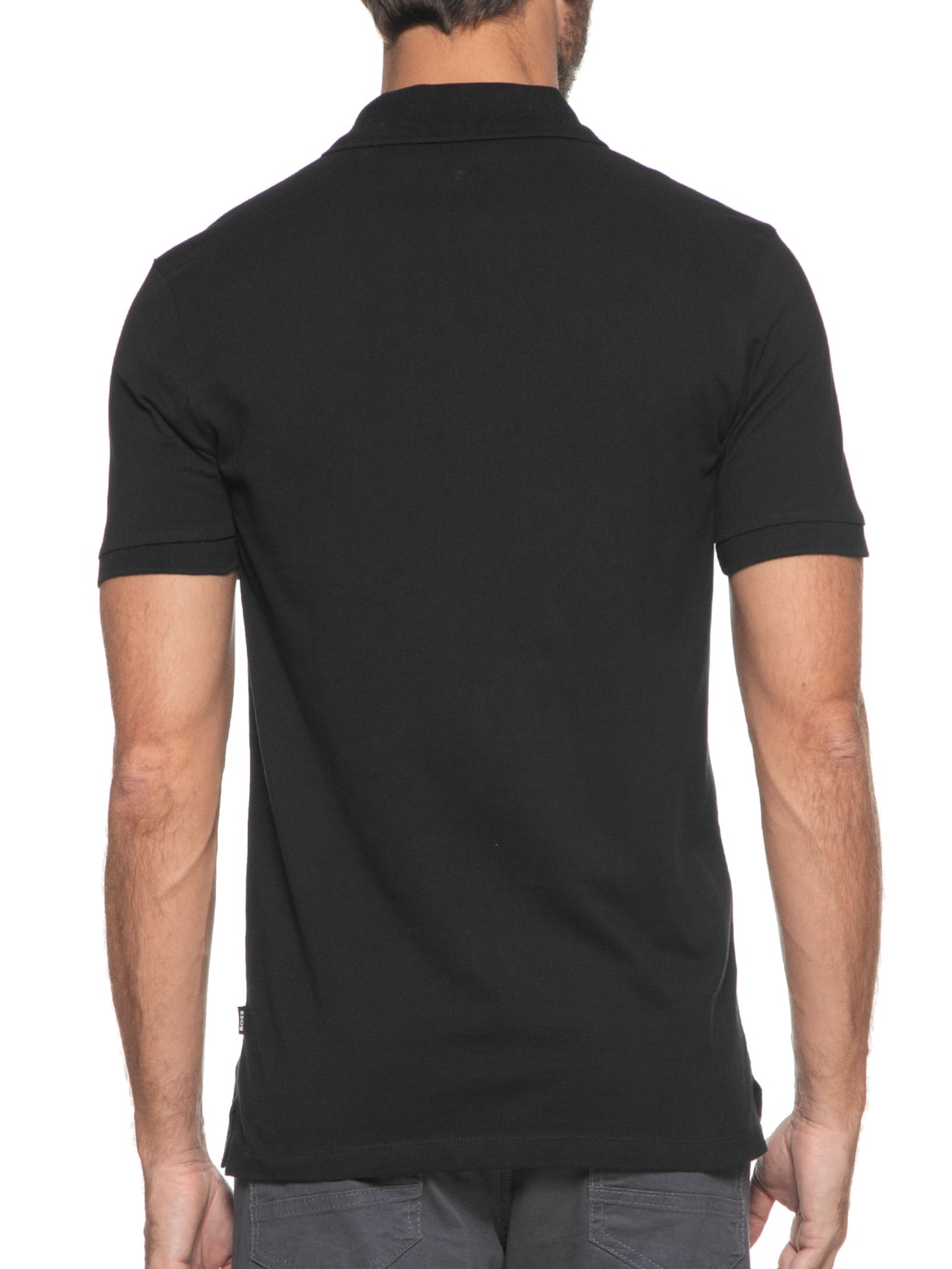 Polo Masculina Manga Curta Logo Bordado Pallas Regular fit  Preto Boss