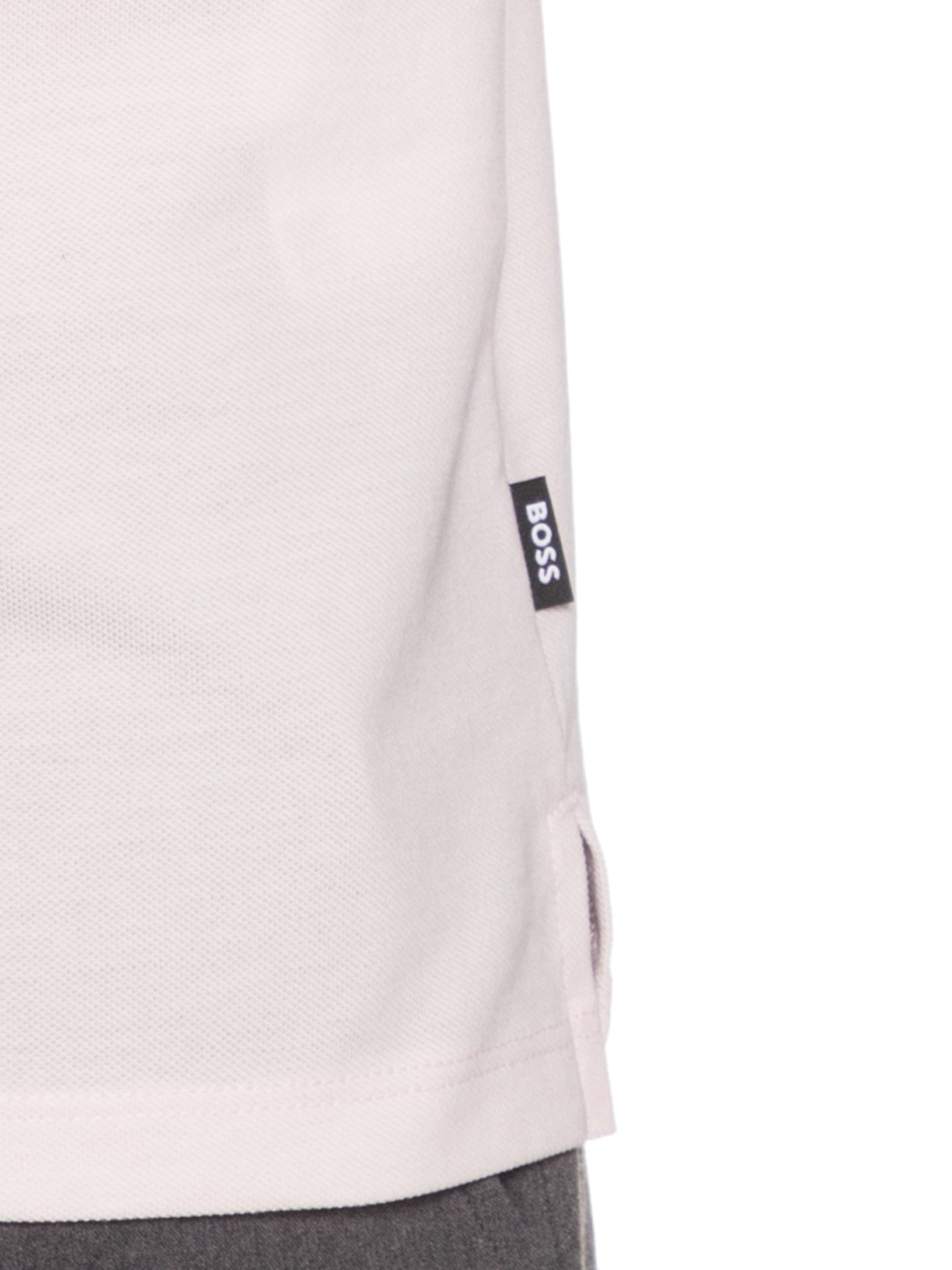 Polo Masculina Manga Curta Logo Bordado Rosa Boss