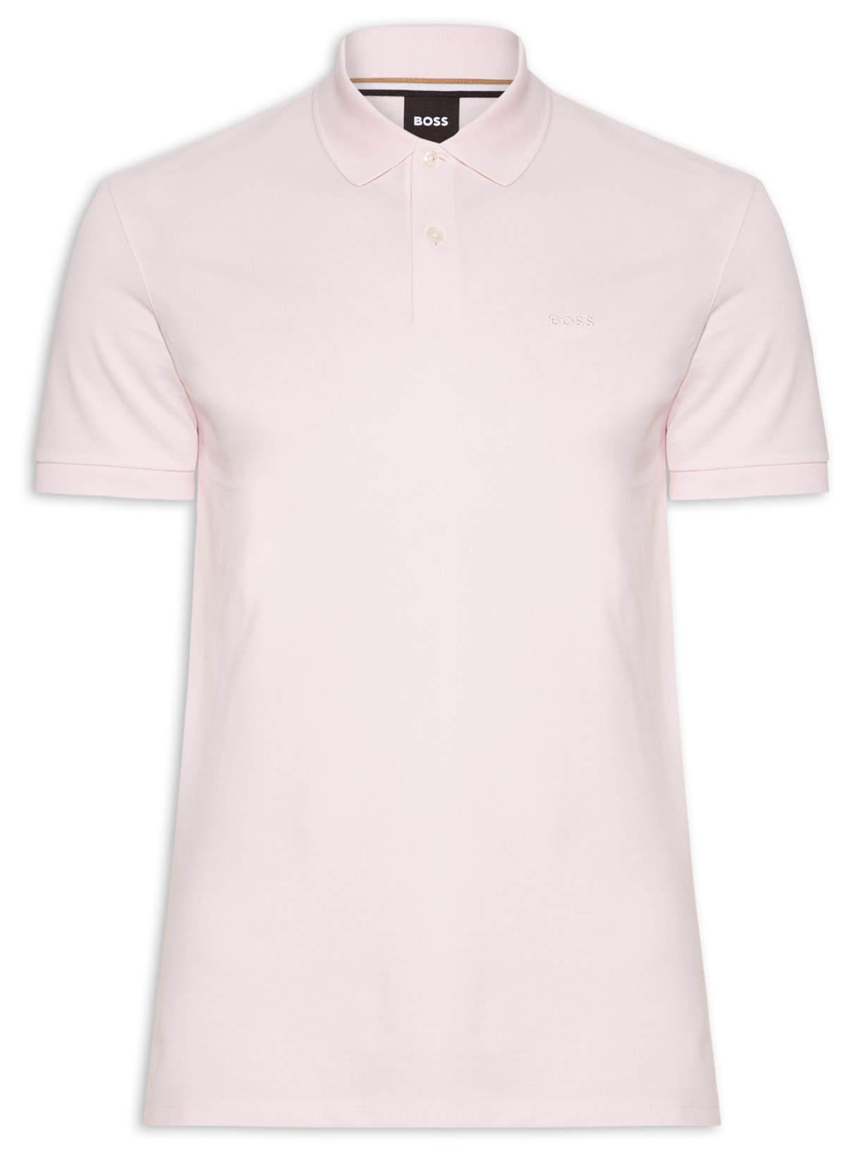 Polo Masculina Manga Curta Logo Bordado - Rosa