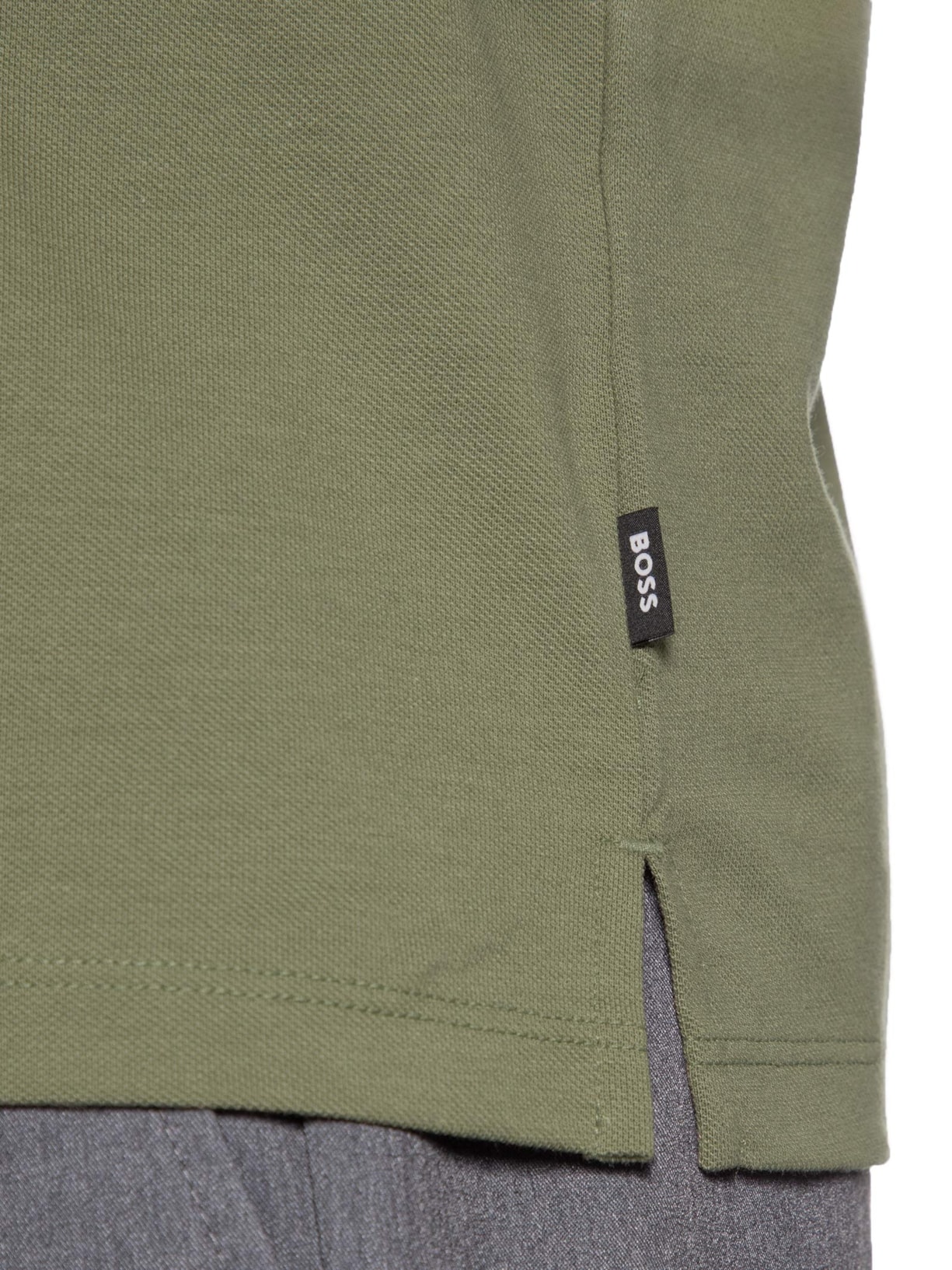 Polo Masculina Manga Curta Logo Bordado Verde Boss