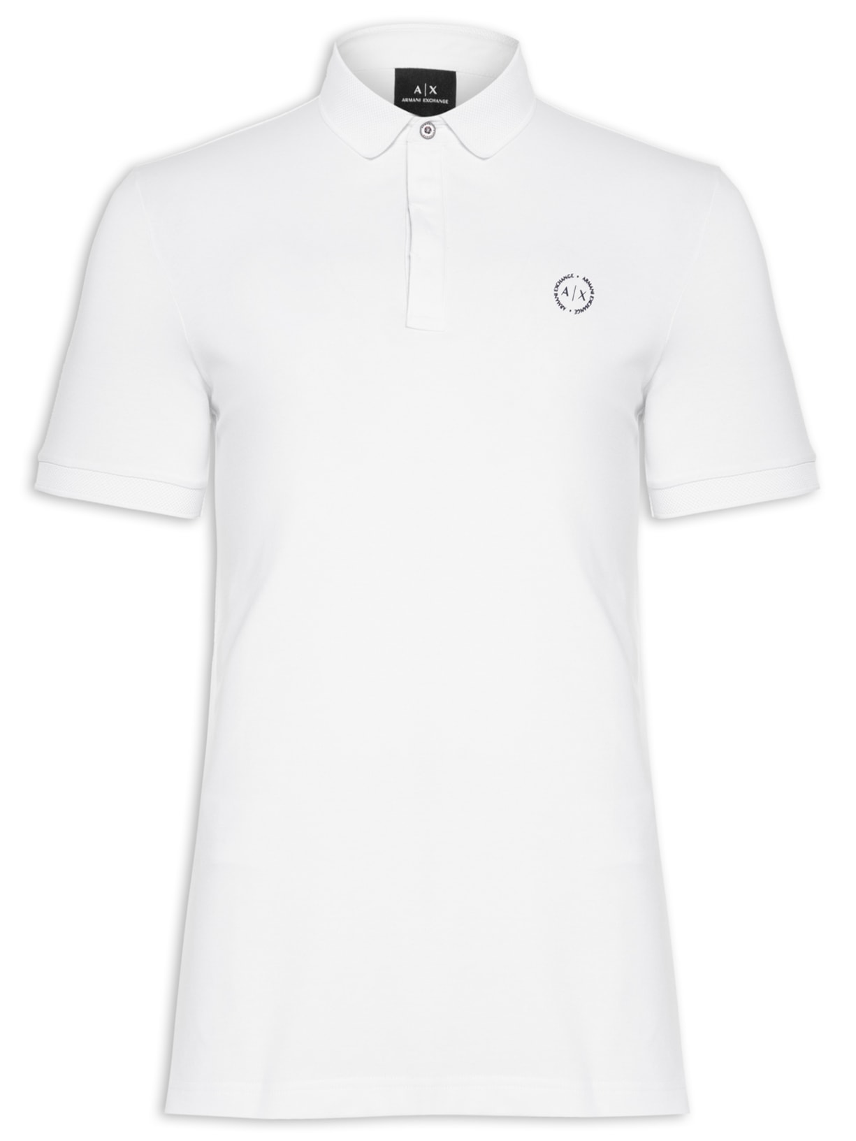 Polo Masculina Manga Curta Logo - Branco