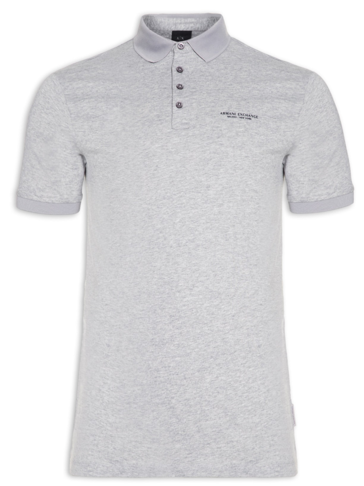 Polo Masculina Manga Curta Logo - Cinza