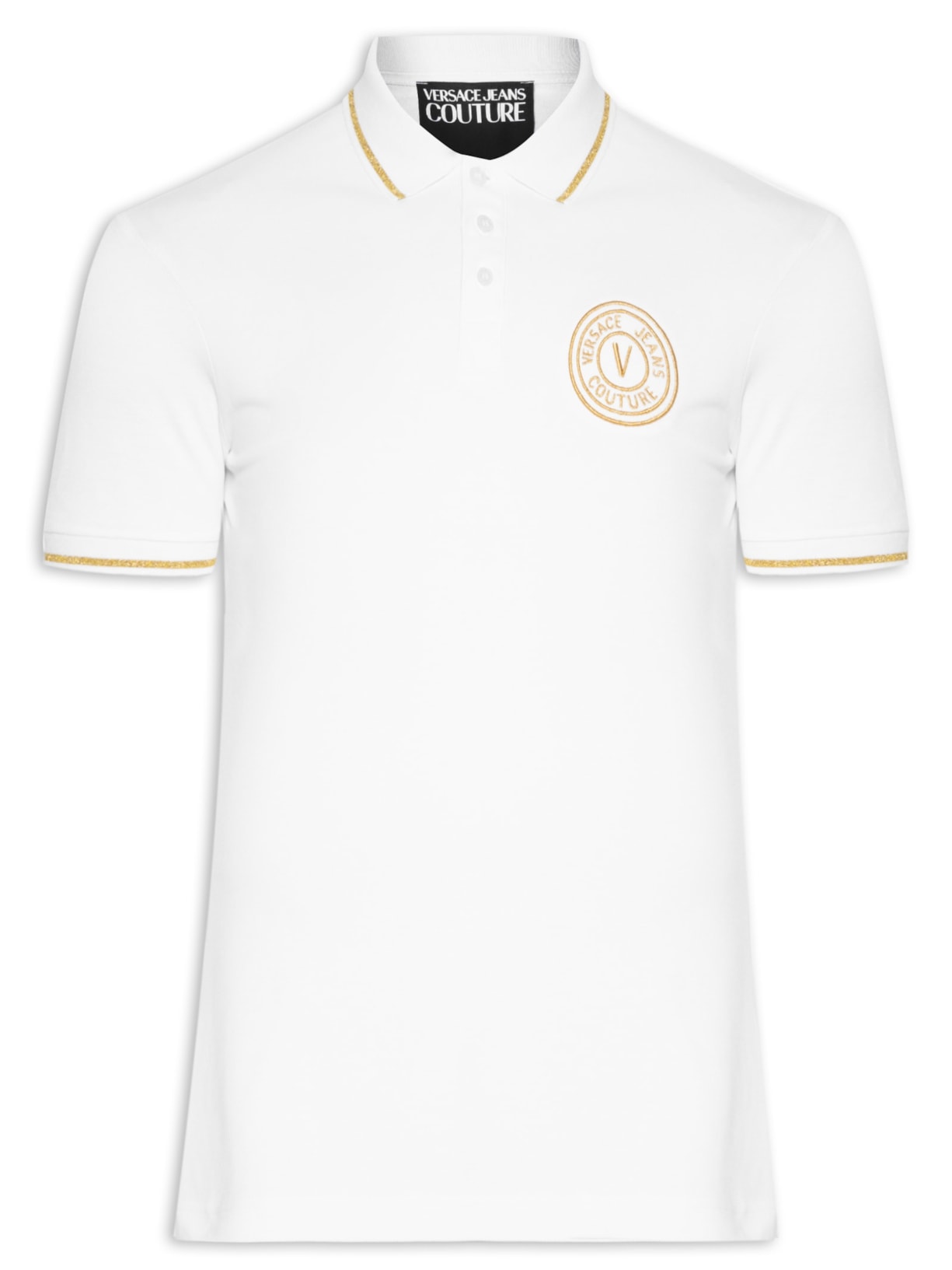 Polo Masculina Manga Curta Logo Foil - Branco