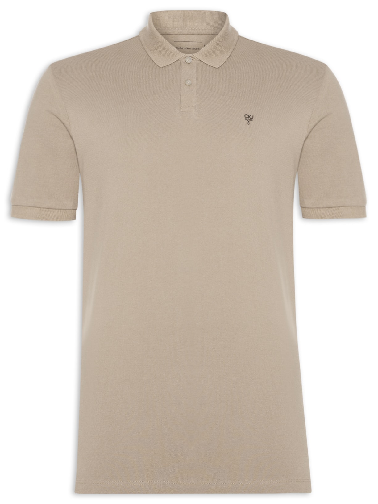 Polo Masculina Manga Curta Logo Ômega - Bege