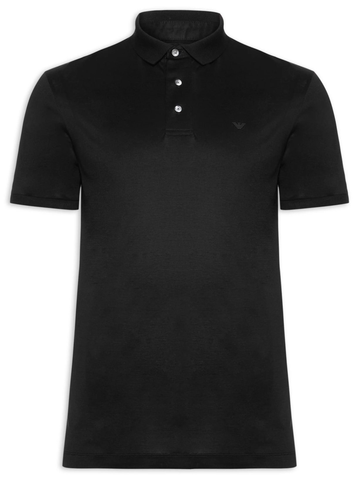 Polo Masculina Manga Curta Logo Preto Emporio Armani