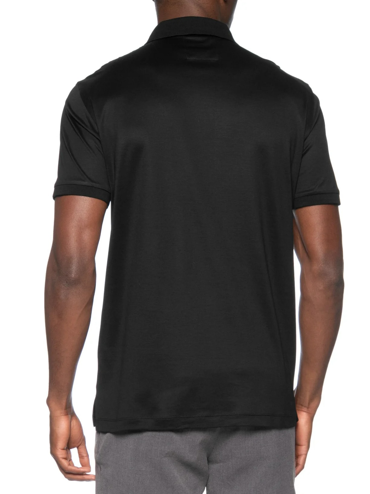 Polo Masculina Manga Curta Logo Preto Emporio Armani