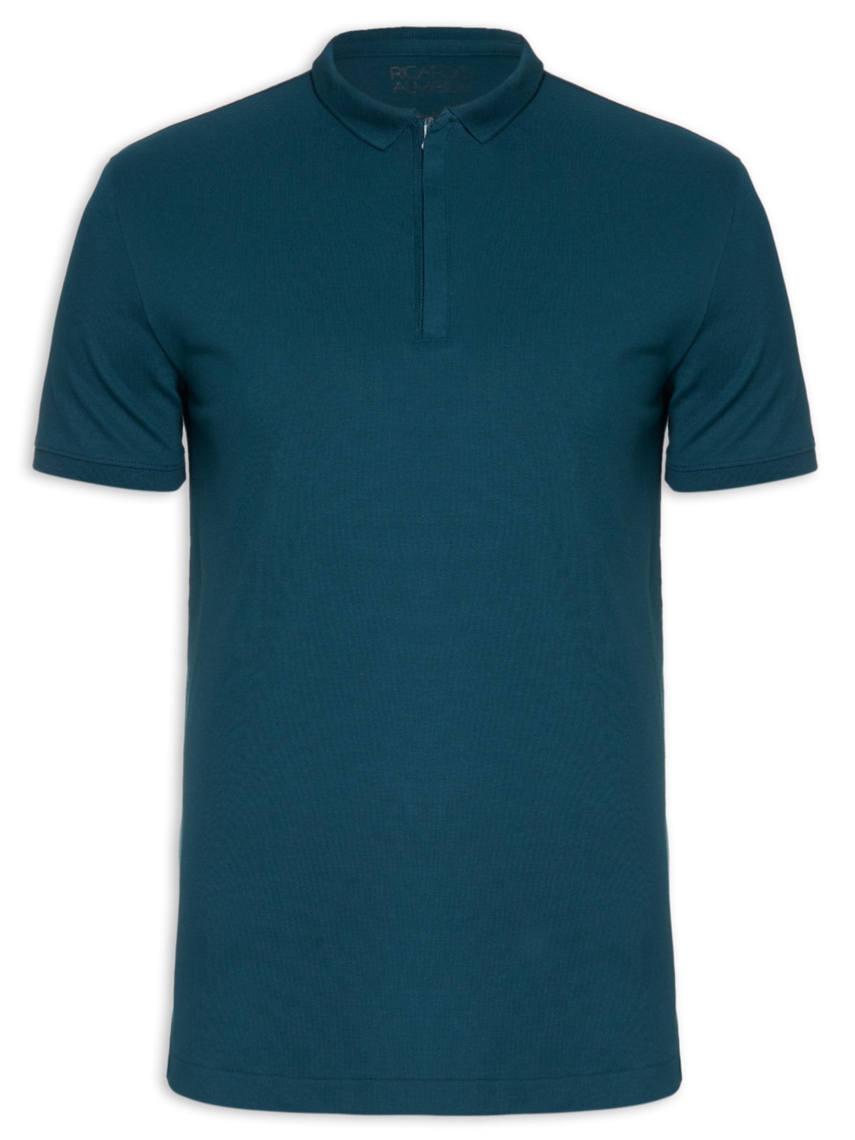Polo Masculina Manga Curta Mpro Gola Estreita Zíper Hd B - Azul