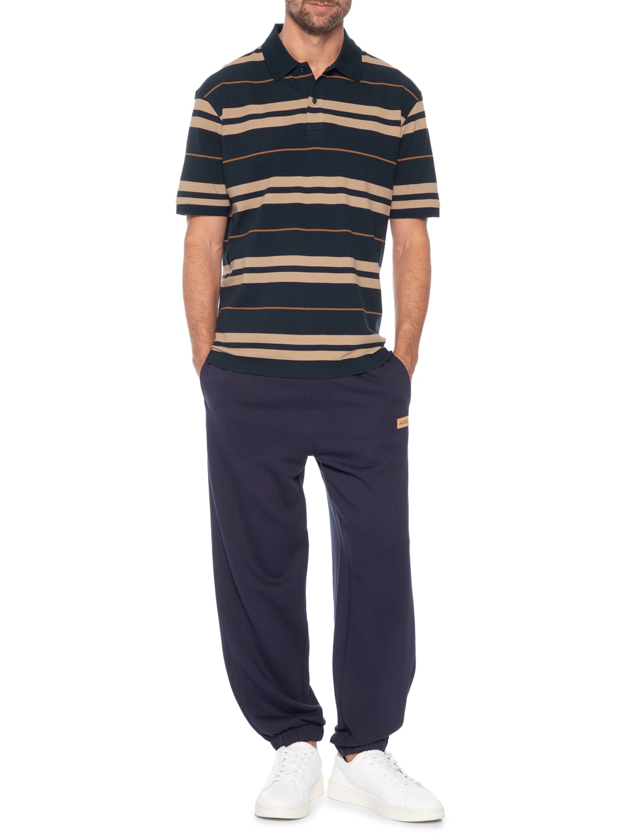 Polo Masculina Manga Curta Nivarsolo Azul Hugo