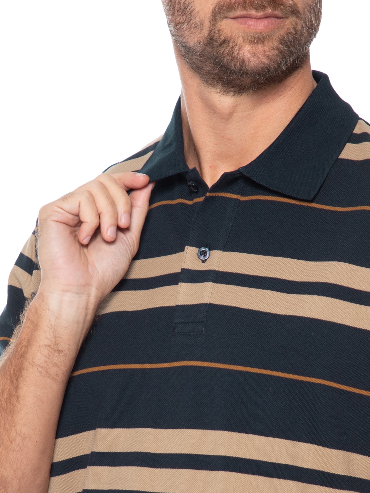 Polo Masculina Manga Curta Nivarsolo Azul Hugo