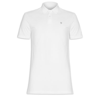 Polo Masculina Manga Curta Omega - Branco