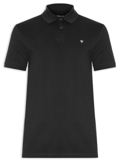 Polo Masculina Manga Curta Omega - Preto