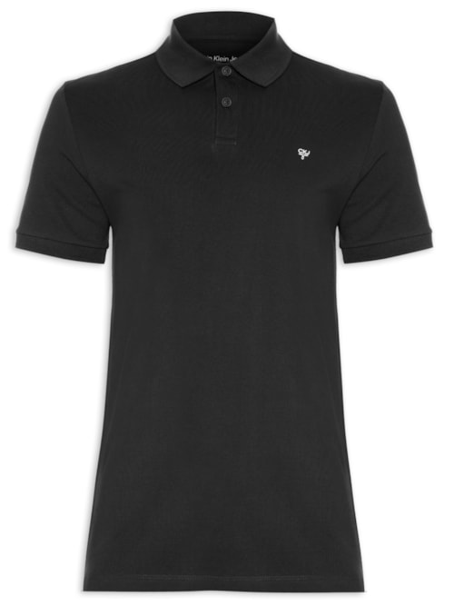 Polo Masculina Manga Curta Omega - Preto
