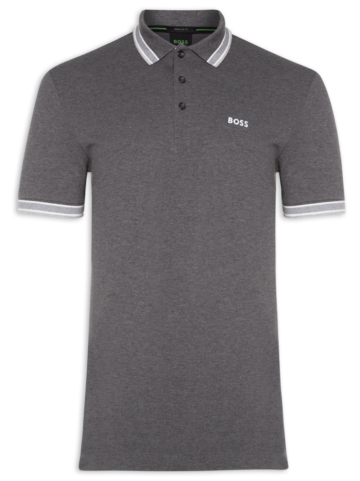 Polo Masculina Manga Curta Paddy Cinza Boss