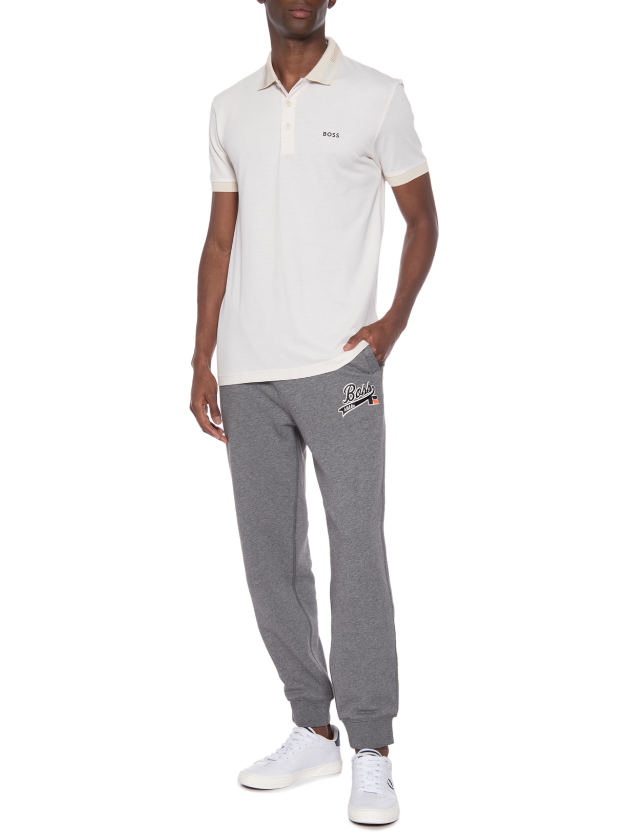 Polo Masculina Manga Curta Paddy Off White Boss
