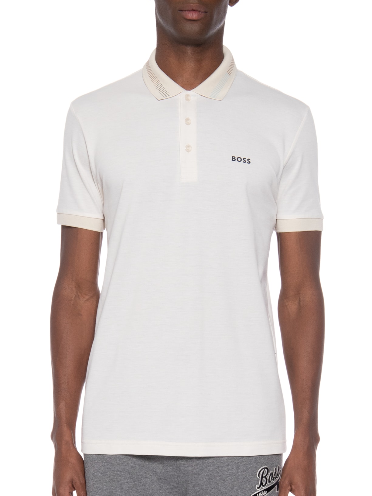 Polo Masculina Manga Curta Paddy Off White Boss