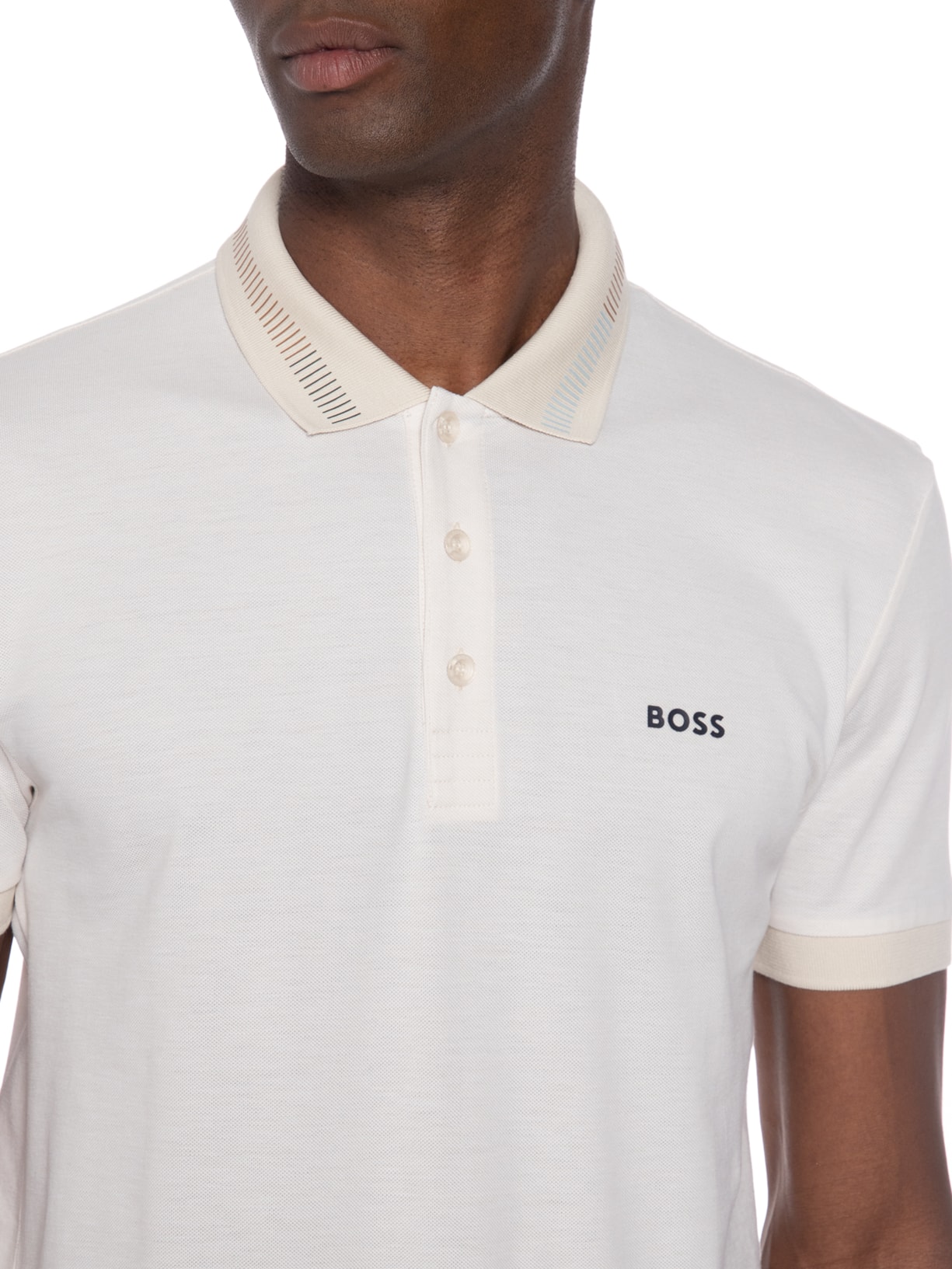 Polo Masculina Manga Curta Paddy Off White Boss