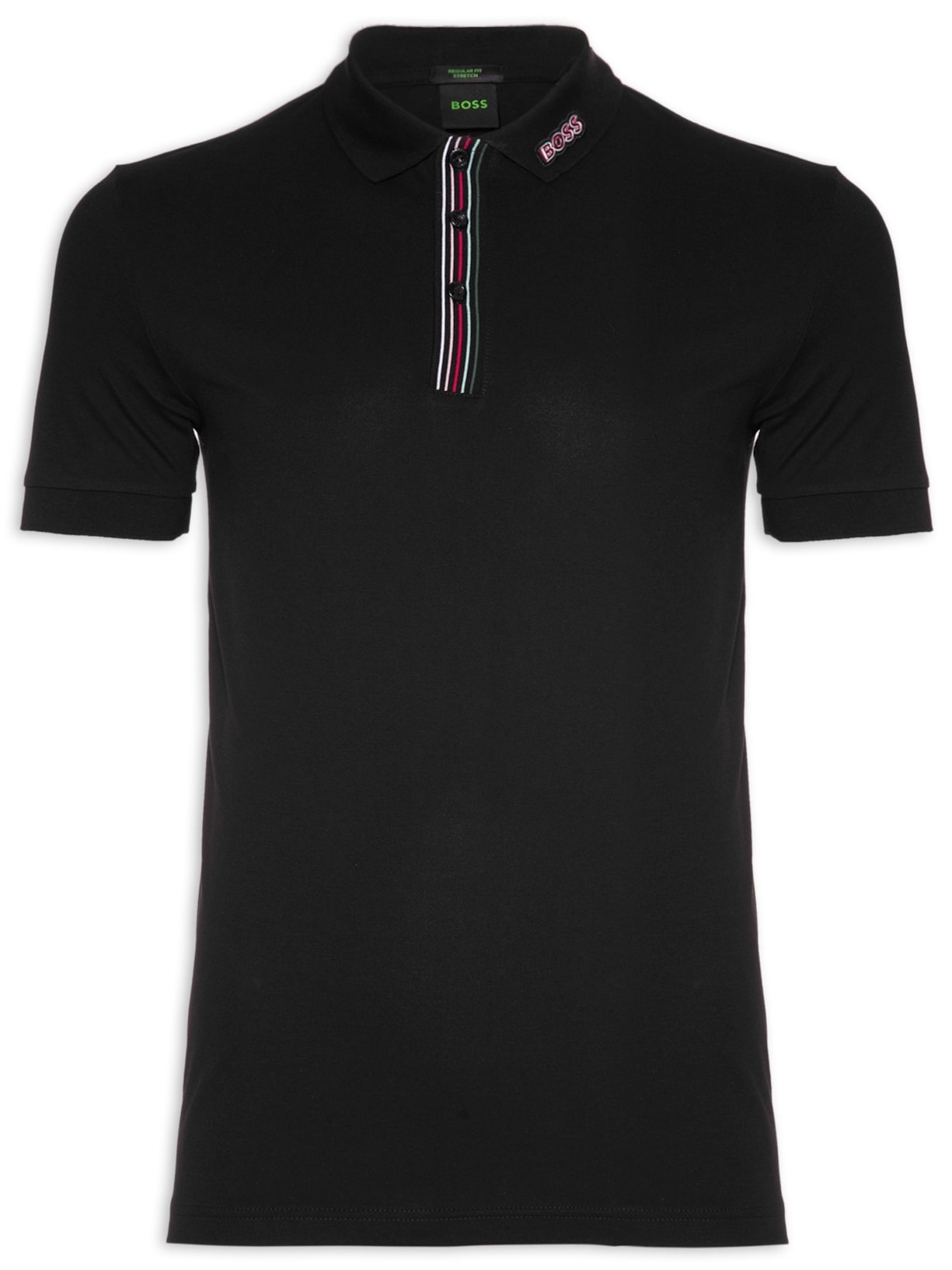 Polo Masculina Manga Curta Paddy - Preto