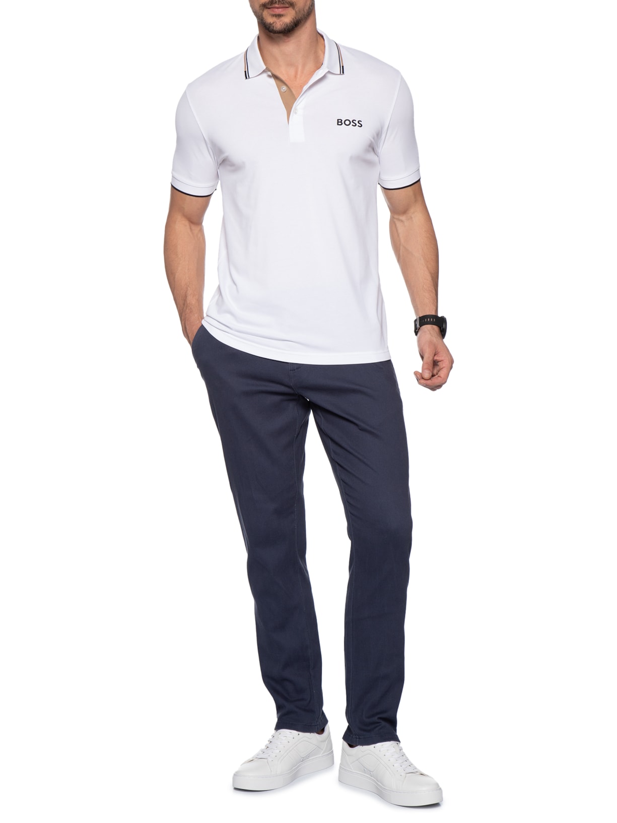 Polo Masculina Manga Curta Paddy Pro Off White Boss