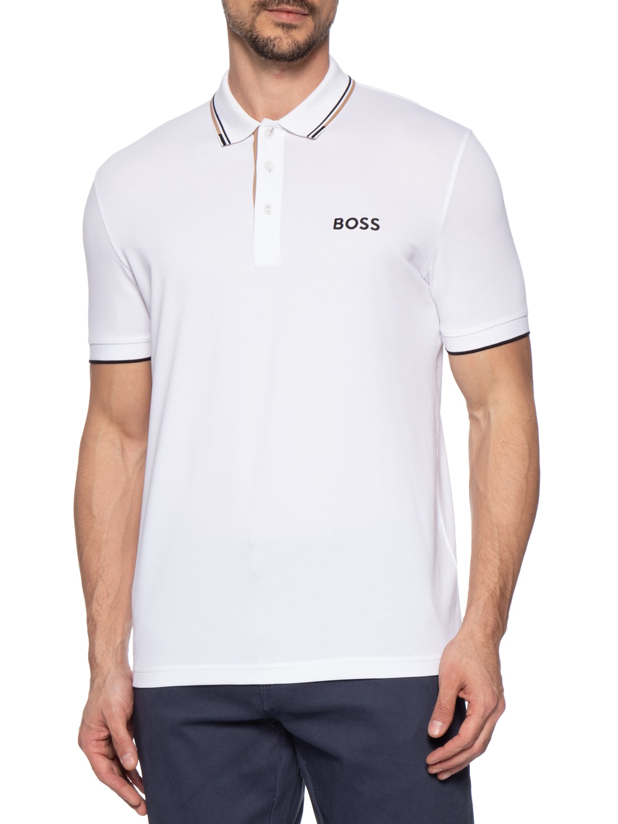 Polo Masculina Manga Curta Paddy Pro Off White Boss