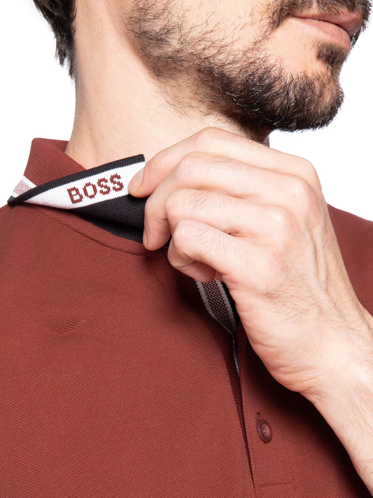 Polo Masculina Manga Curta Paddy Rosa Boss