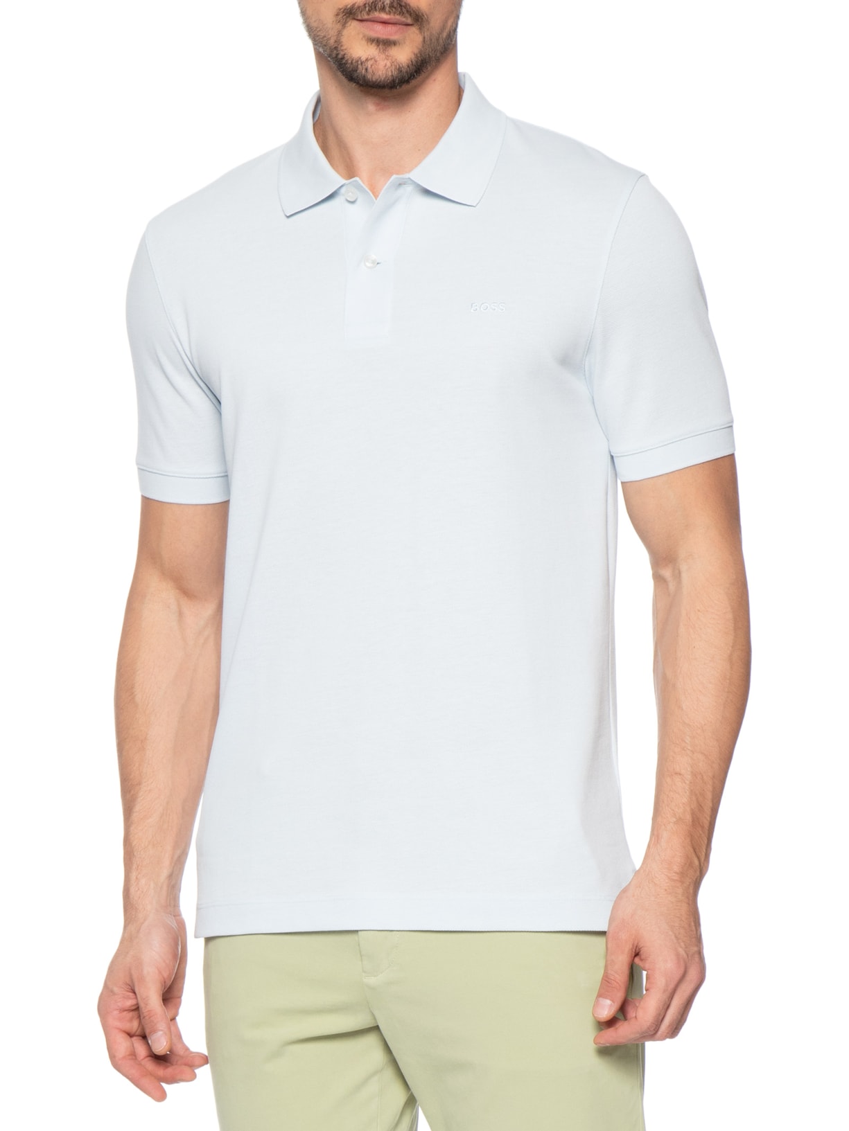 Polo Masculina Manga Curta Pallas Azul Boss