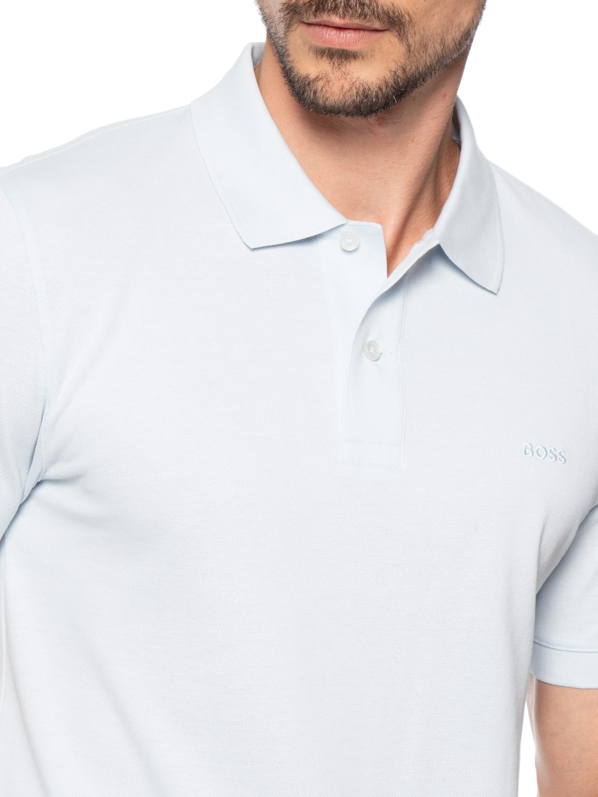 Polo Masculina Manga Curta Pallas Azul Boss