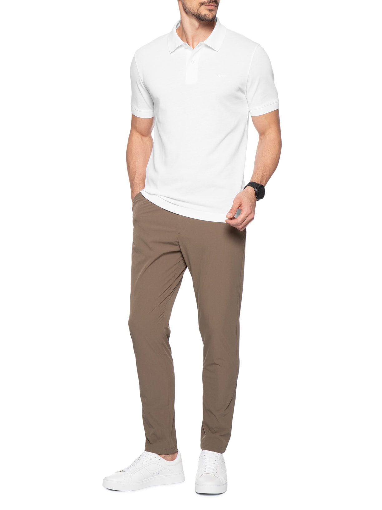 Polo Masculina Manga Curta Pallas Branco Boss