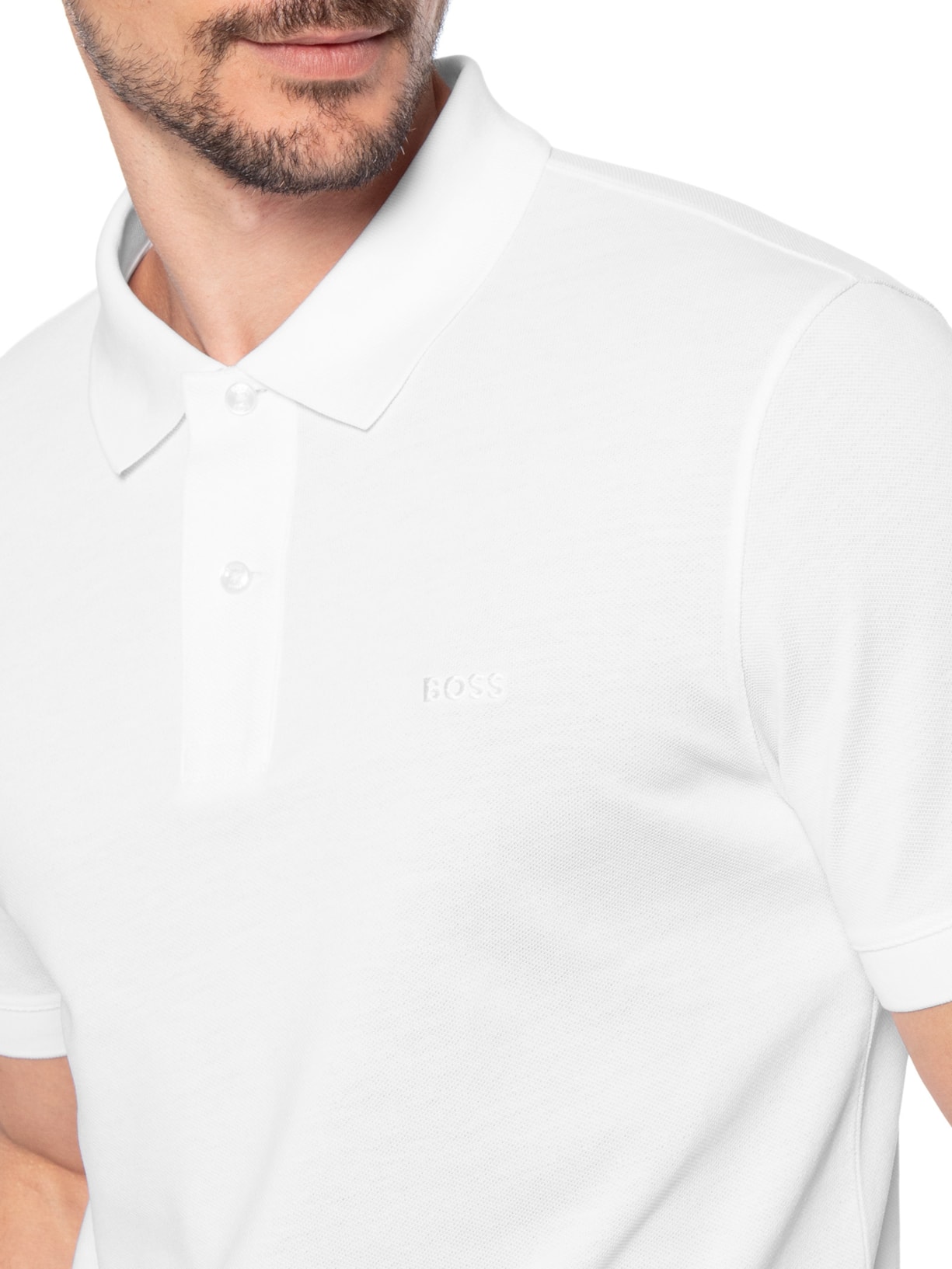 Polo Masculina Manga Curta Pallas Branco Boss