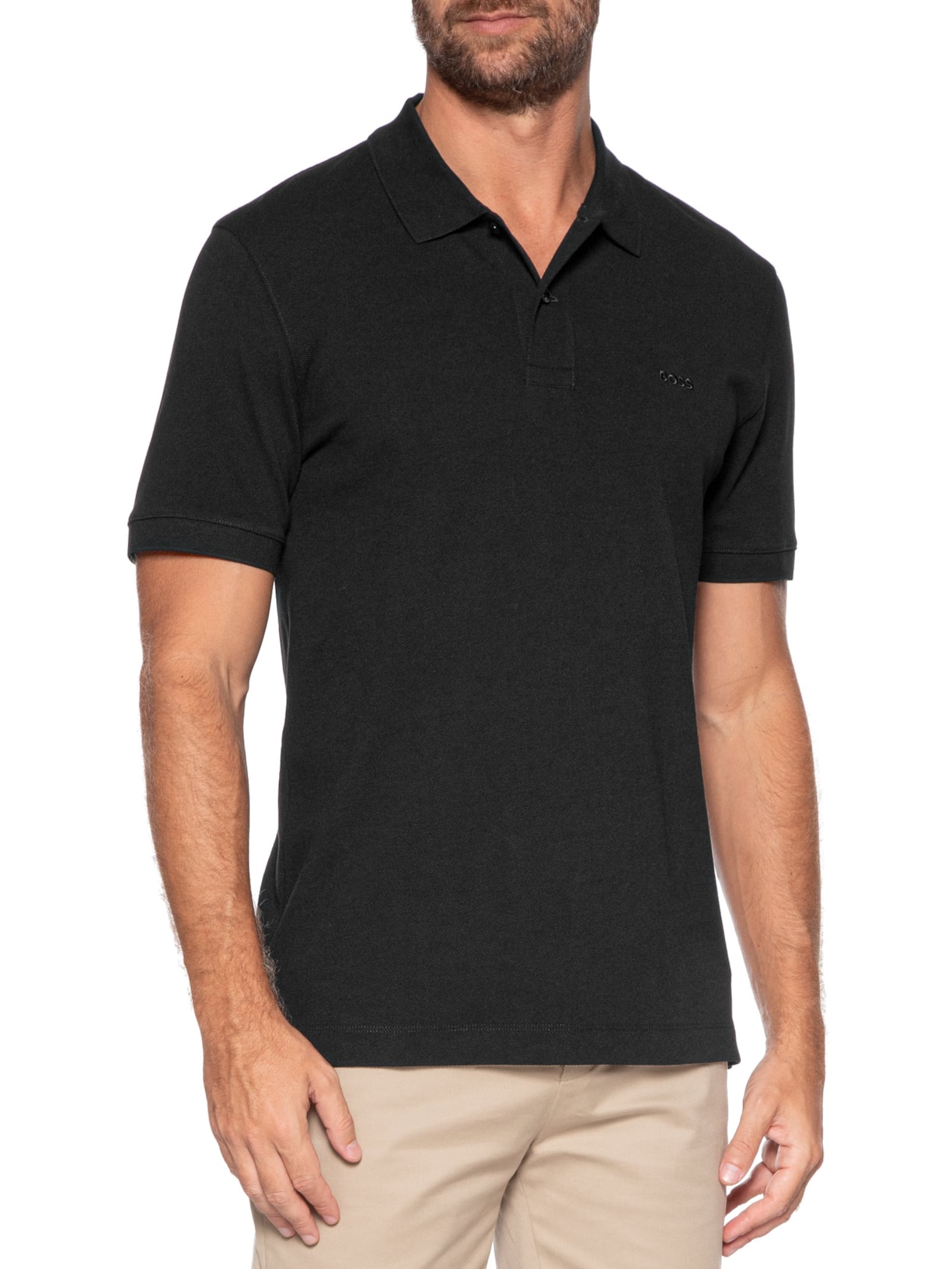 Polo Masculina Manga Curta Pallas Regular fit  Preto Boss