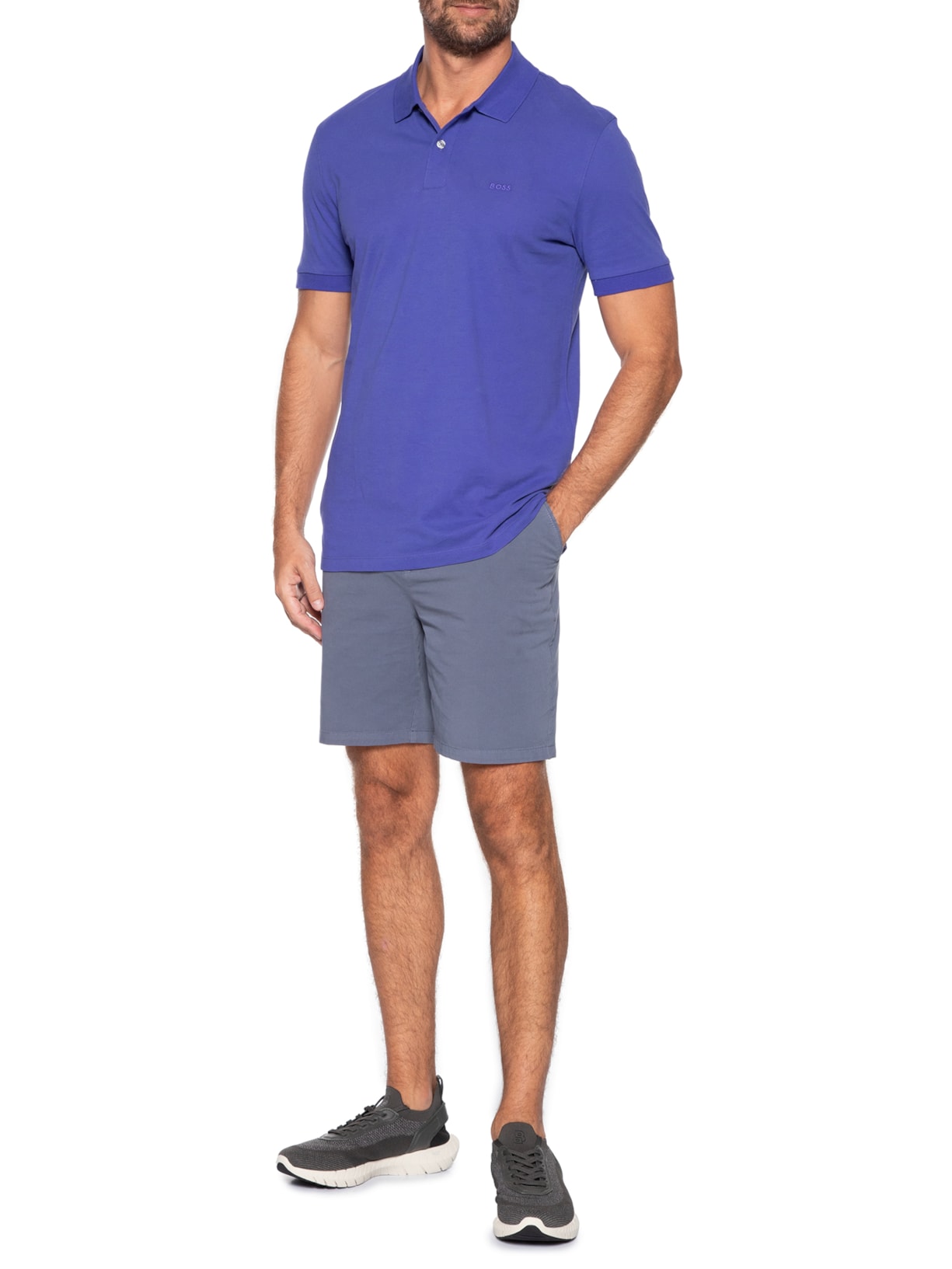 Polo Masculina Manga Curta Pallas Roxo Boss