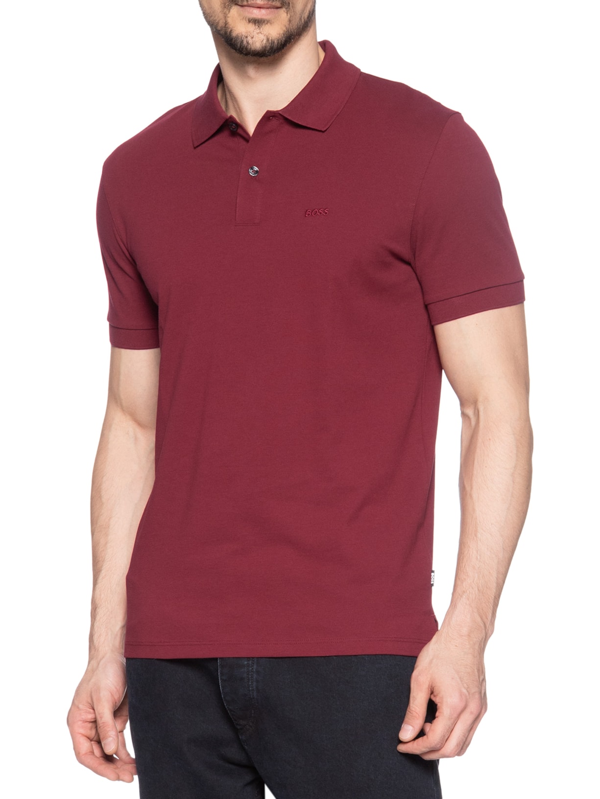 Polo Masculina Manga Curta Pallas Vermelho Boss