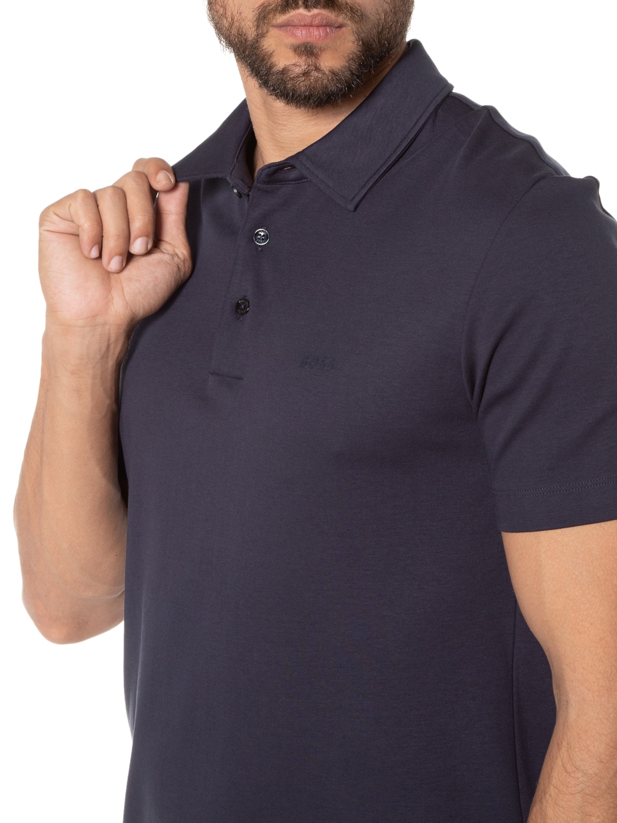 Polo Masculina Manga Curta Palosh 30 Regular fit  Azul Boss