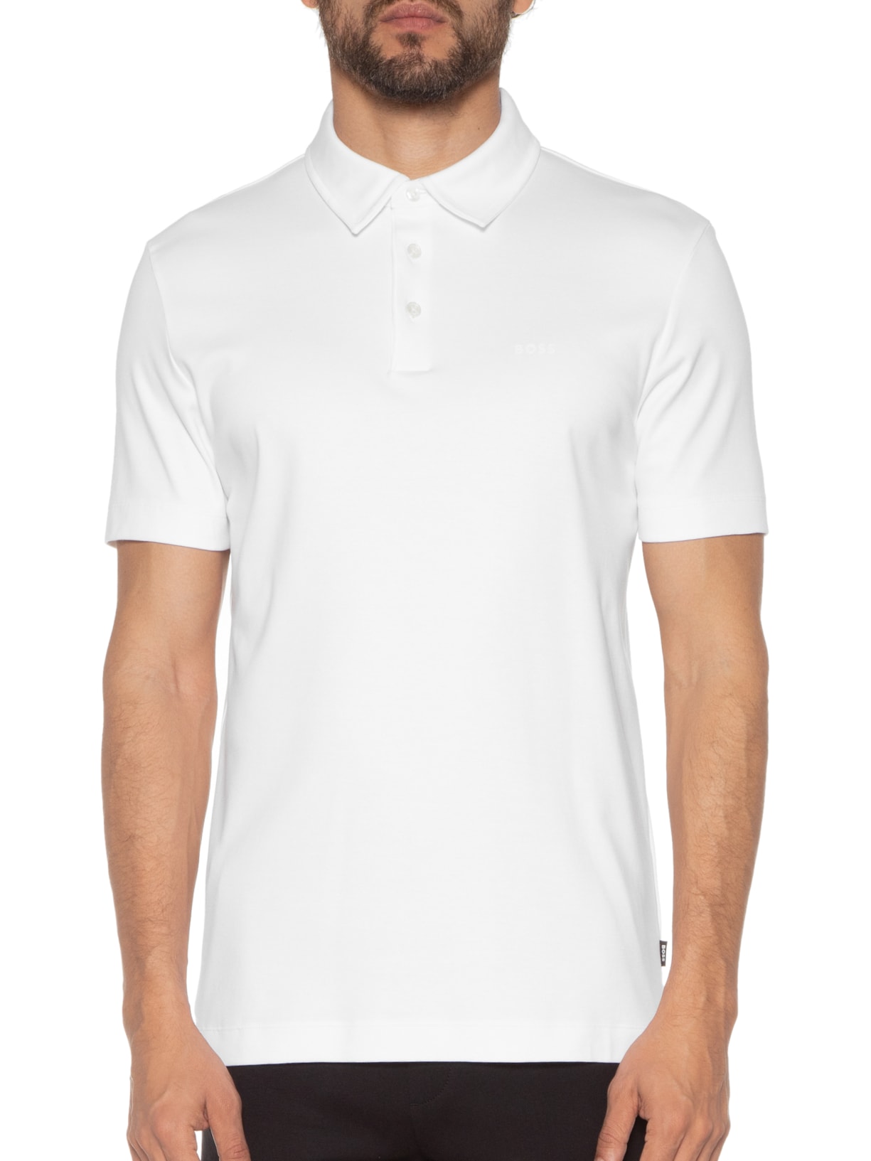 Polo Masculina Manga Curta Palosh 30 Regular fit  Branco Boss