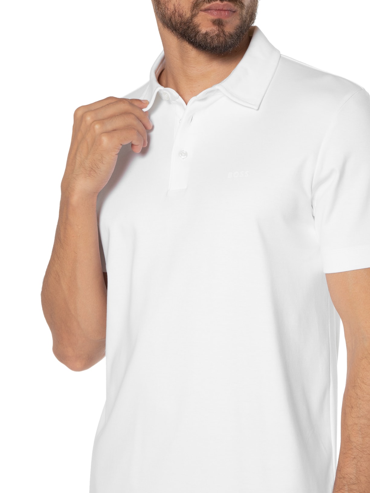 Polo Masculina Manga Curta Palosh 30 Regular fit  Branco Boss