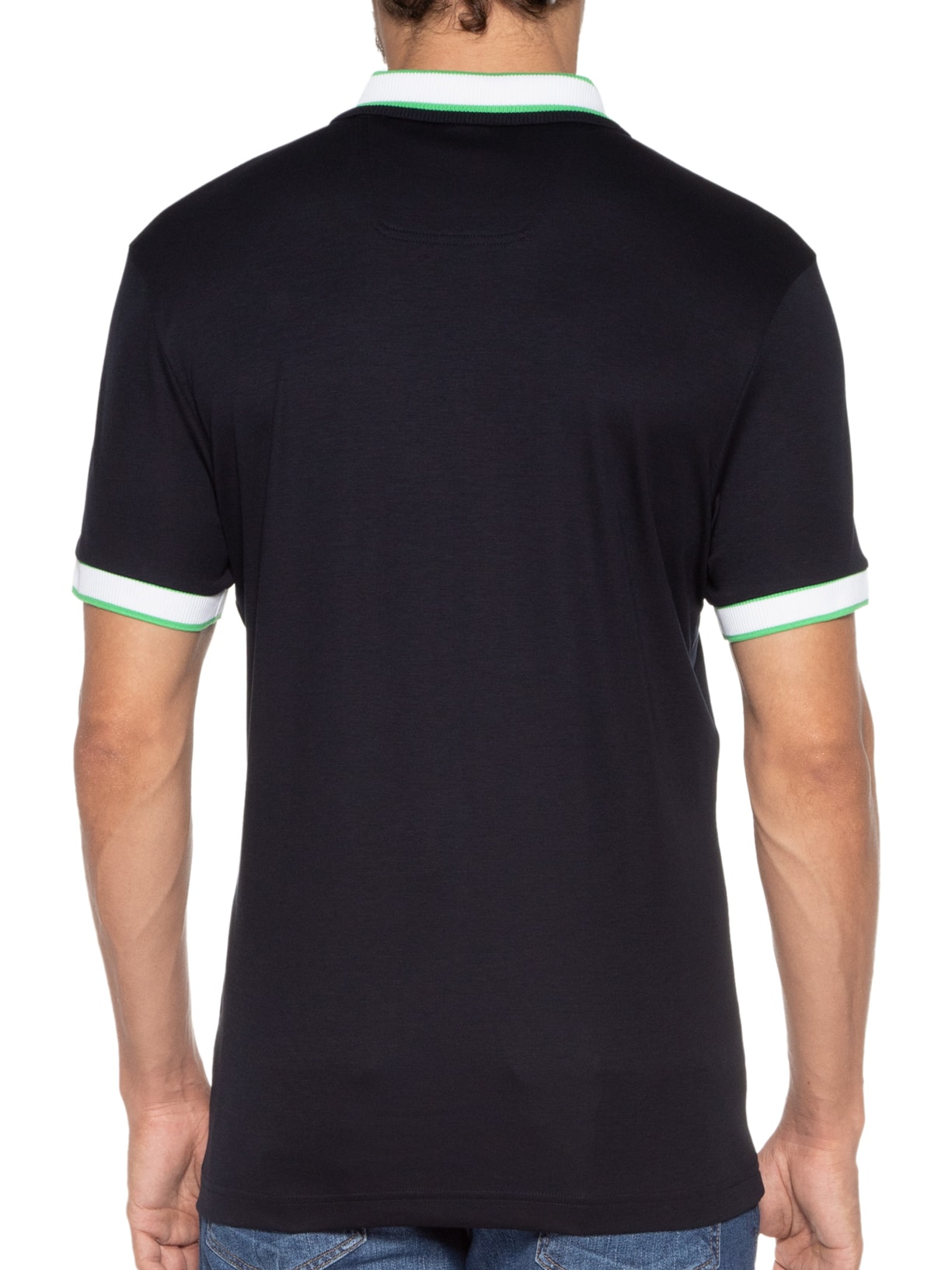 Polo Masculina Manga Curta Paule Azul Boss