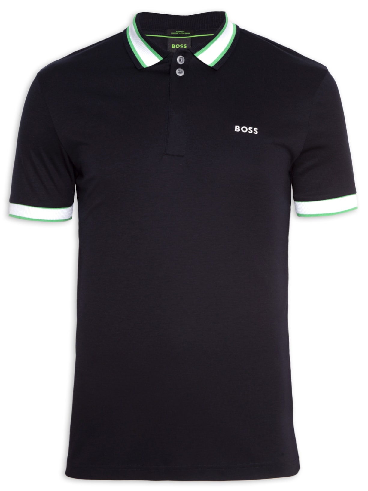 Polo Masculina Manga Curta Paule Azul Boss