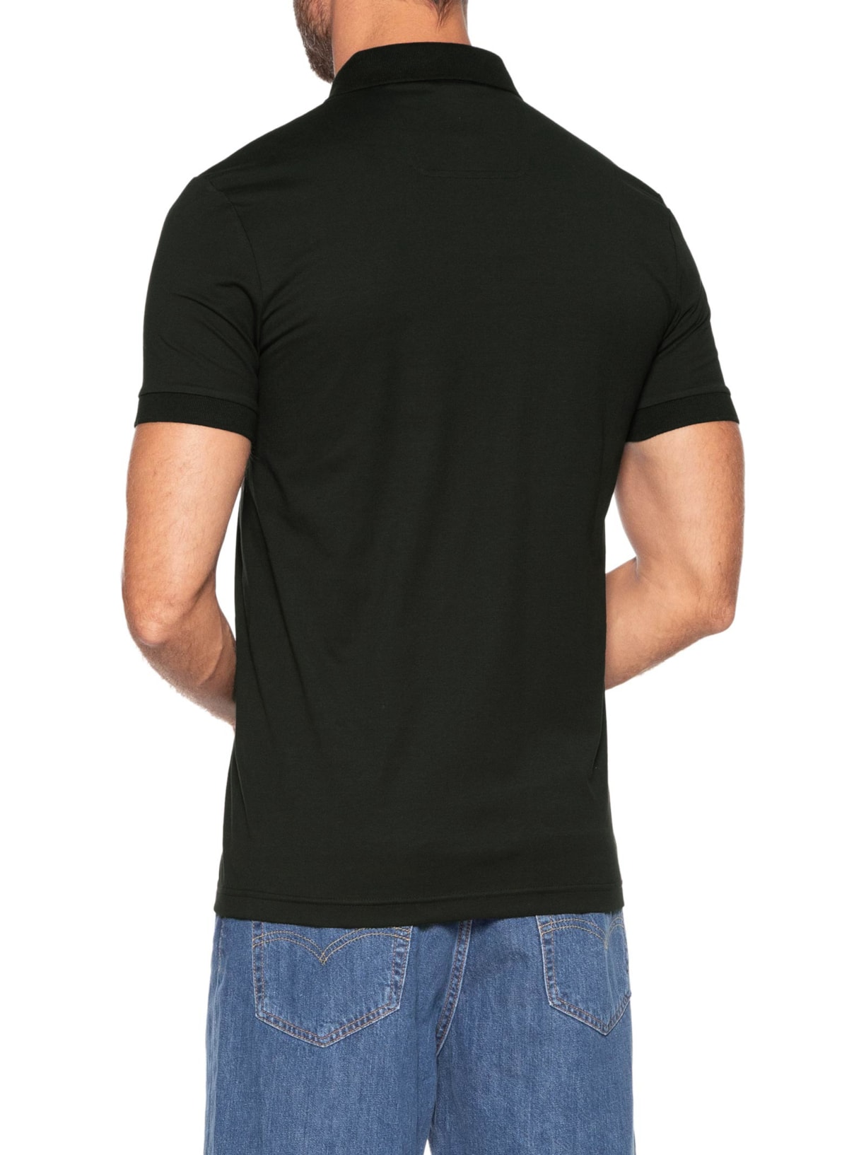 Pólo Masculina Manga Curta Pavel Preto Boss