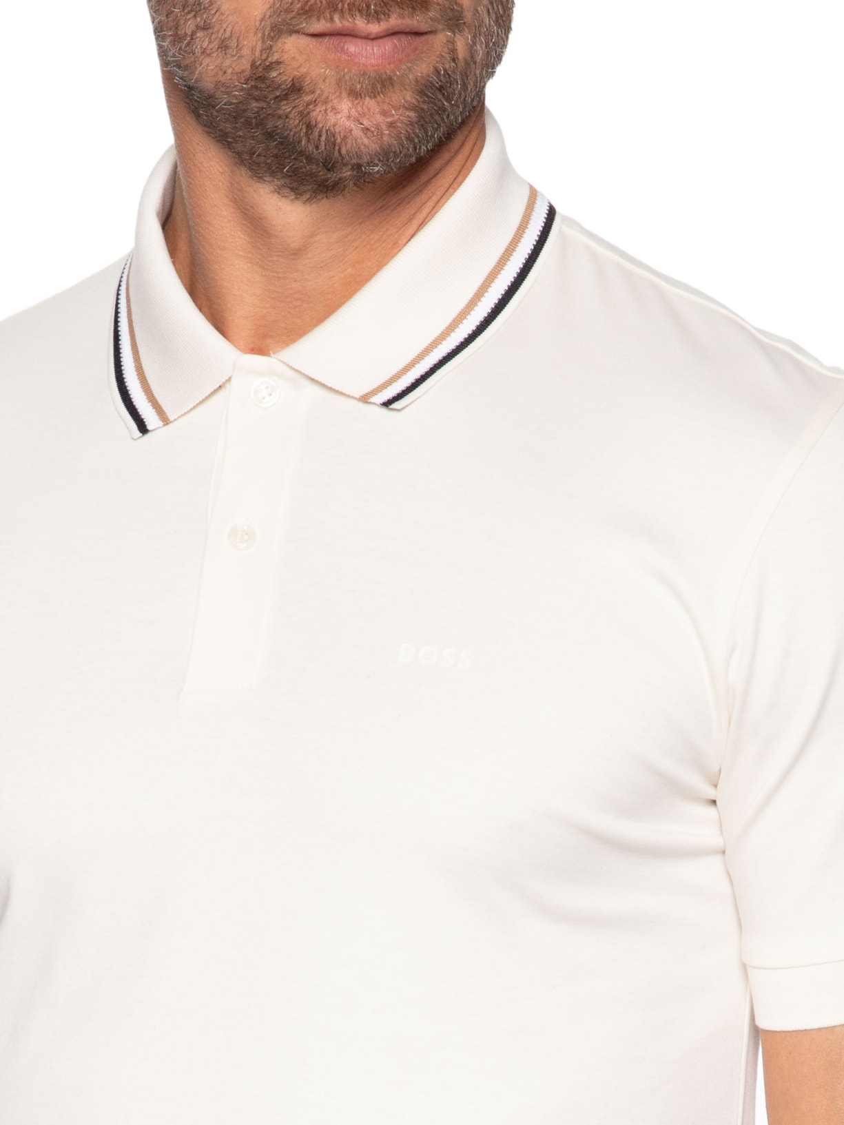 Polo Masculina Manga Curta Penrose Branco Boss